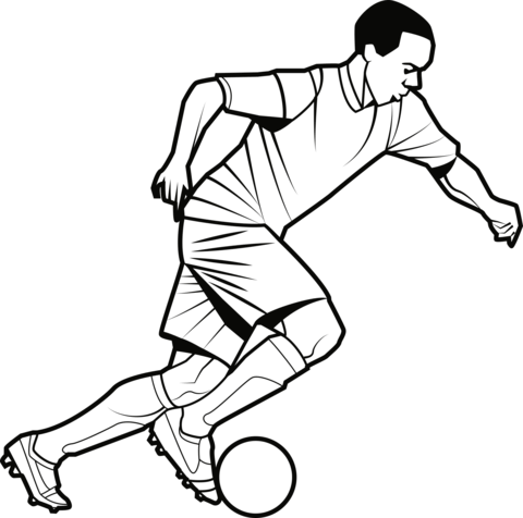 Football Player From Soccer Coloring Page